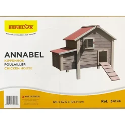 Kinlys Kippenhok Annabel Met Legnest Voor 2 À 3 Kippen - 126 X 62 X 105 Cm