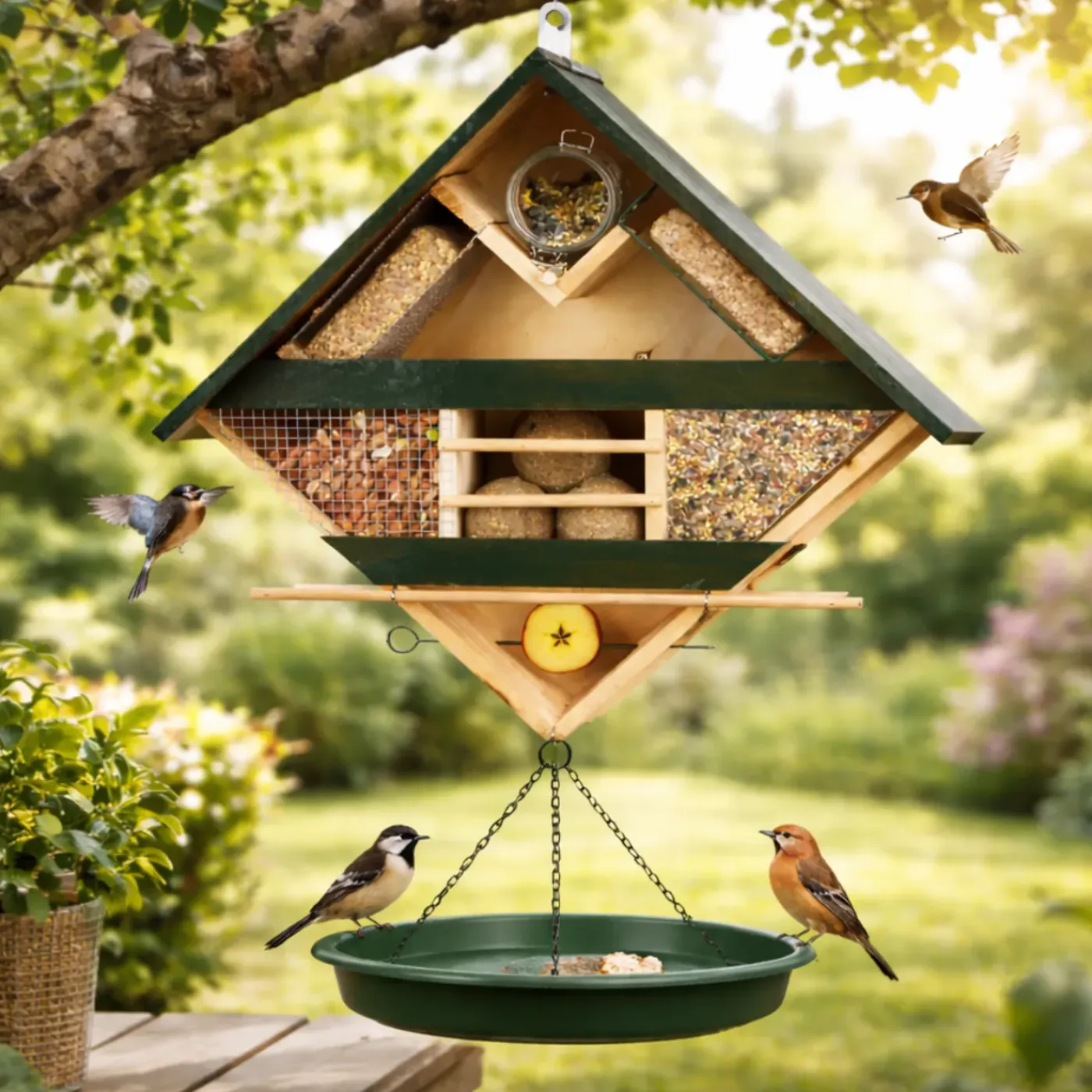 Kinzo Vogelvoederhuisje Met Waterbak - Vogelvoederstation