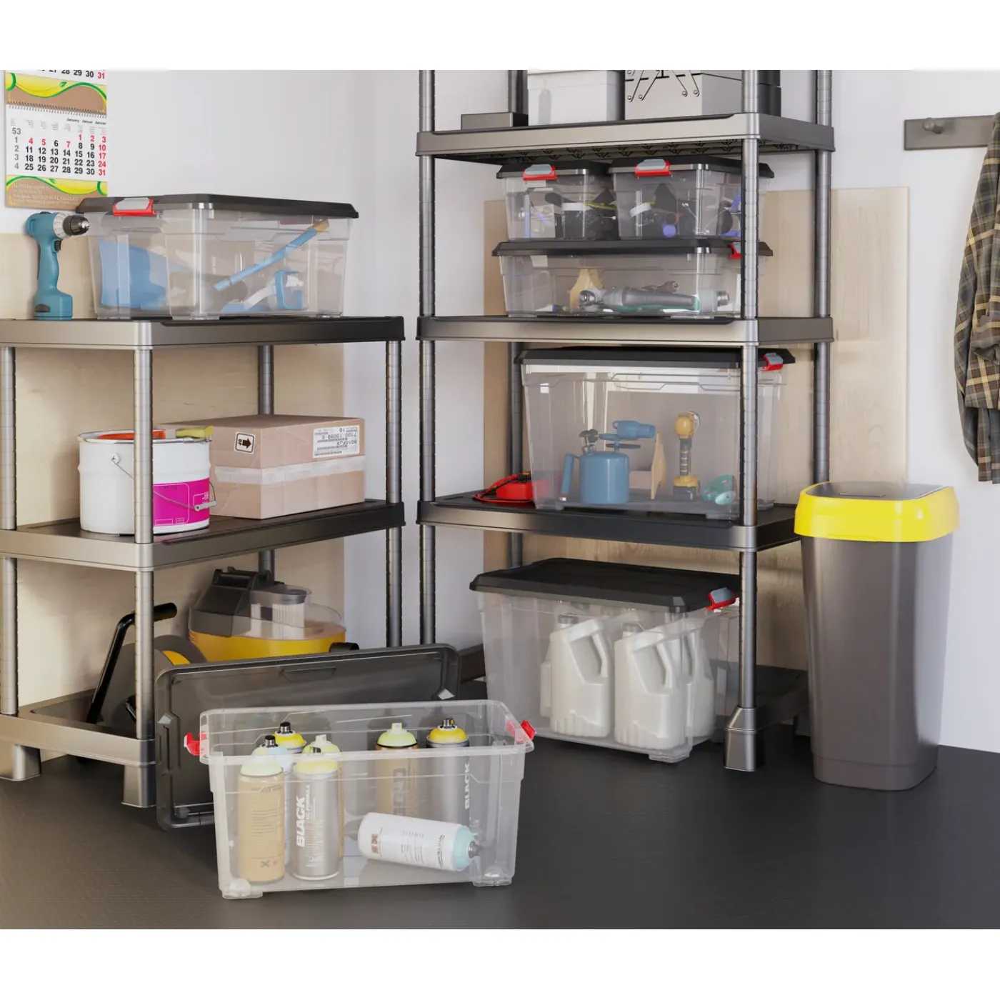 Kis Moover box S transparant zwart 18L