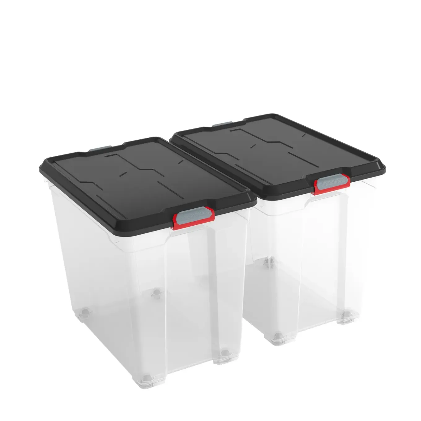 Kis Moover XXL opbergbox 80L transparant/zwart