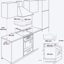 Kitchenbrothers Inductie Kookplaat - Zwart - 60cm - 4 Zones - 2400w