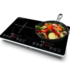 KitchenBrothers Inductie Kookplaat - 2 Pits - Vrijstaand - 1500w + 2000w - Rvs