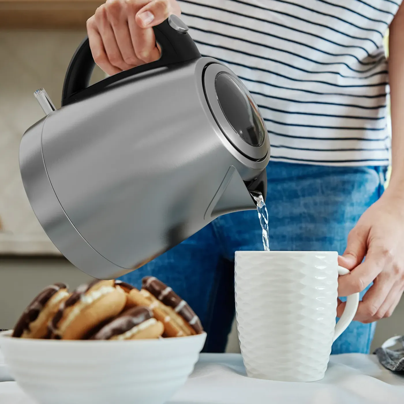 KitchenBrothers Waterkoker - Elektrisch - 1l - Camping - Reis - Kalkfilter - Rvs