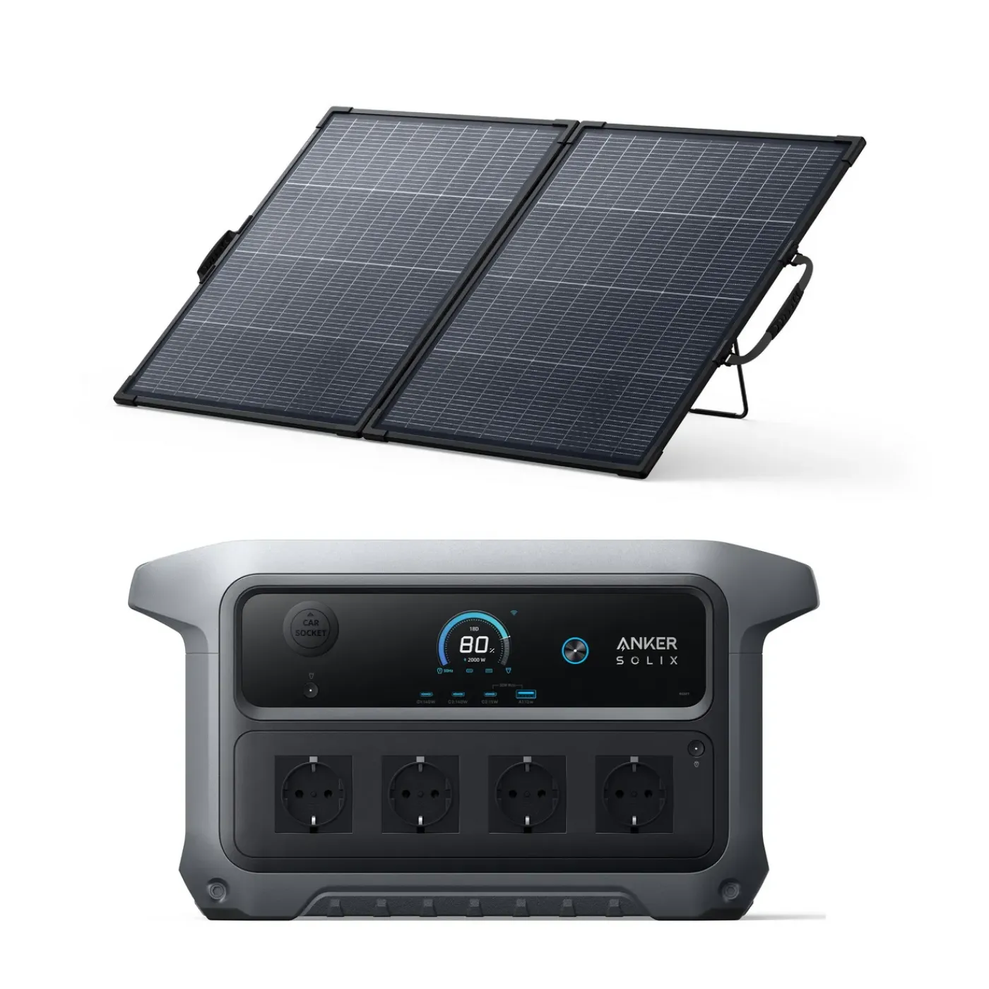 ANKER Kit Powerstation C2000 Gen 2 Met Bifaciaal Zonnepaneel 200 W