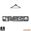 Kledinghangers Spaceo - Hout - Anti-slip, met inkepingen, draaibare haak - Zwart - Set van 4