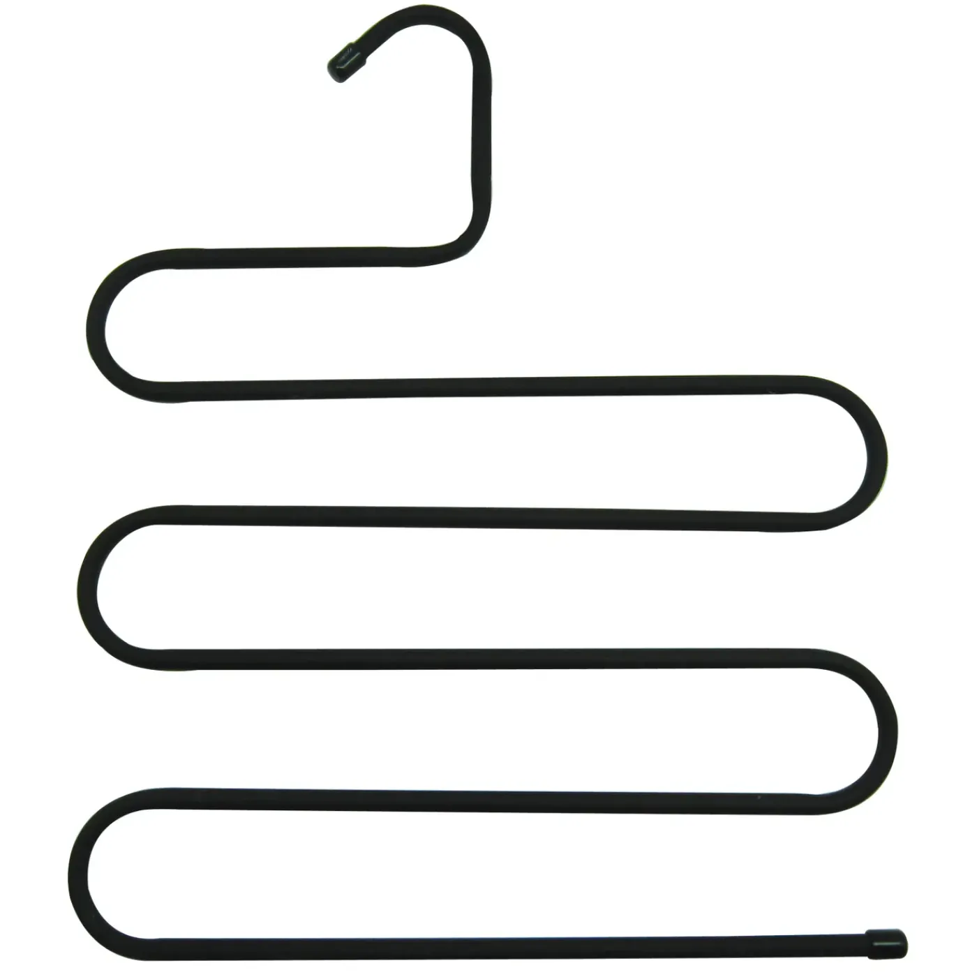 SPACEO Kledinghangers - Metaal - soft touch, broeklat - Zwart - Set van 5