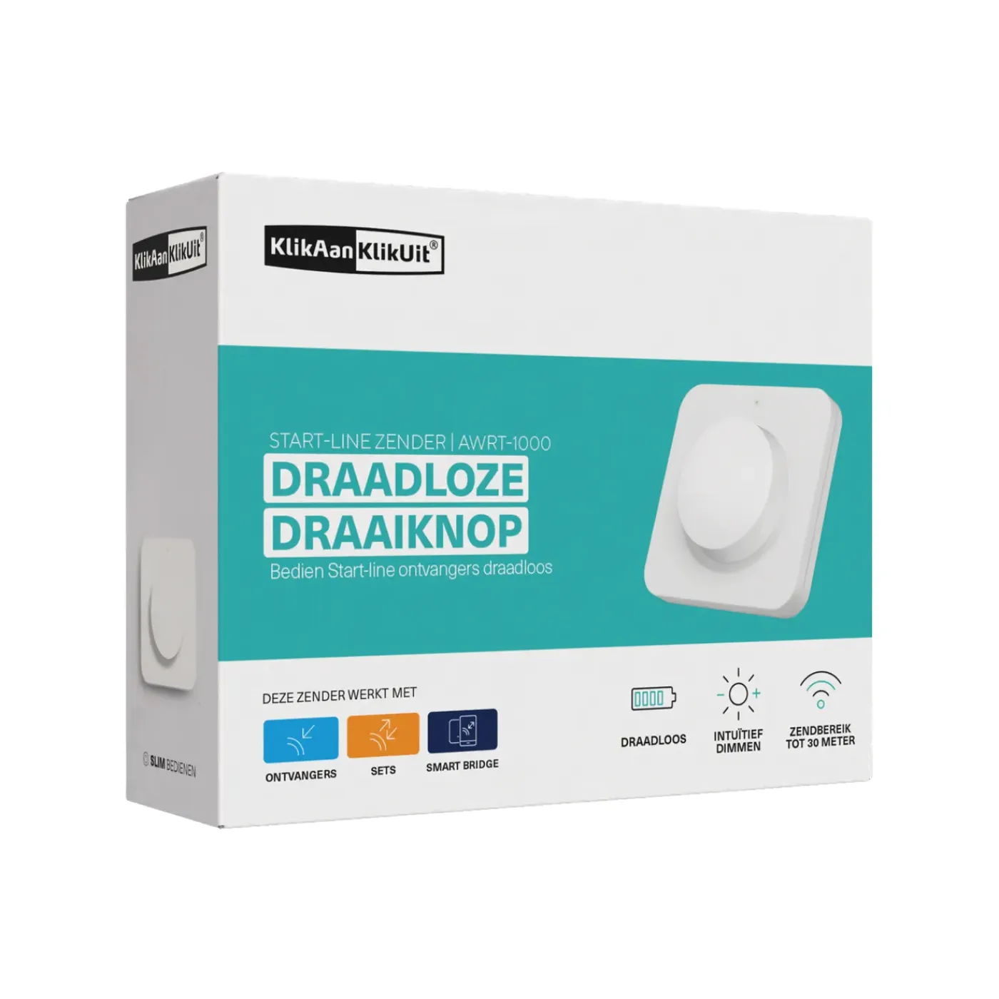 Klik aan & Klik uit KlikAanKlikUit draadloze draaiknop voor dimmen en schakelen AWRT-1000