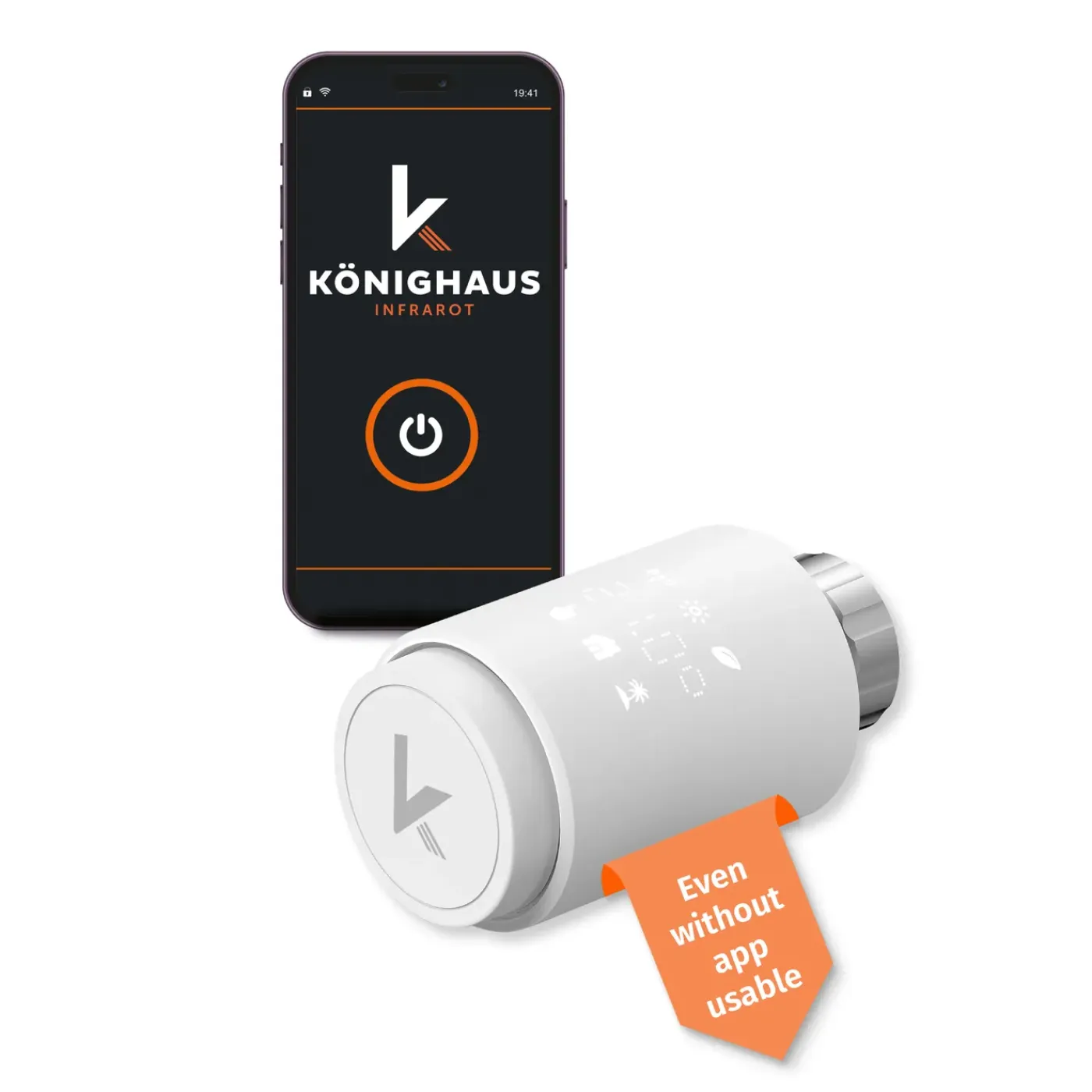 Könighaus Infrarot Könighaus Smart Wifi-radiatorthermostaat 5-delige Set