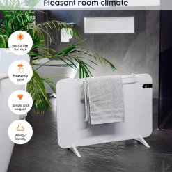 Könighaus 600w Smart Dual-infraroodverwarming Wit Met Display - Vrijstaand/wandmontage