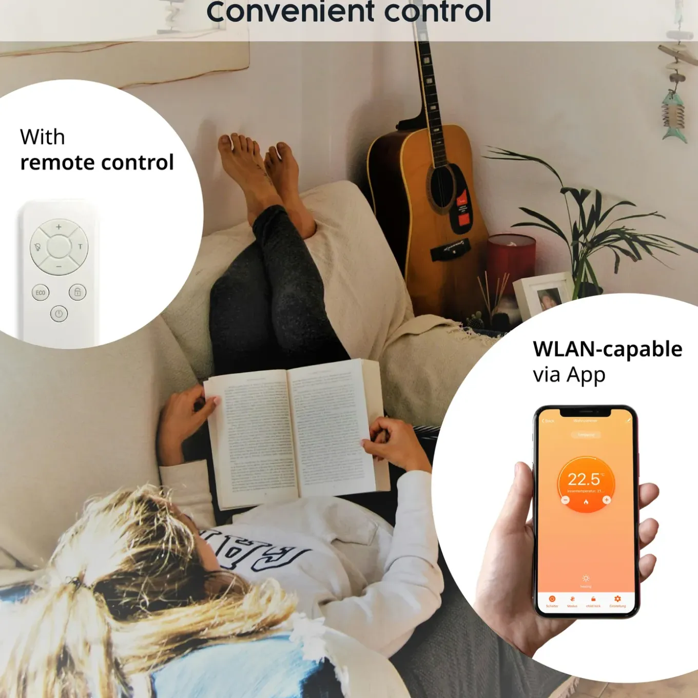 Könighaus 600w Smart Dual-infraroodverwarming Wit Met Display - Vrijstaand/wandmontage