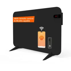 Könighaus 450w Smart Dual-infraroodverwarming Zwart Met Dispaly - Vrijstaand/wandmontage