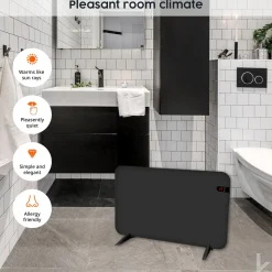 Könighaus 450w Smart Dual-infraroodverwarming Zwart Met Dispaly - Vrijstaand/wandmontage
