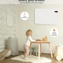 Könighaus Infrarot Könighaus 800w Smart Dual-infraroodverwarming Wit Met Display - Vrijstaand/wandmontage