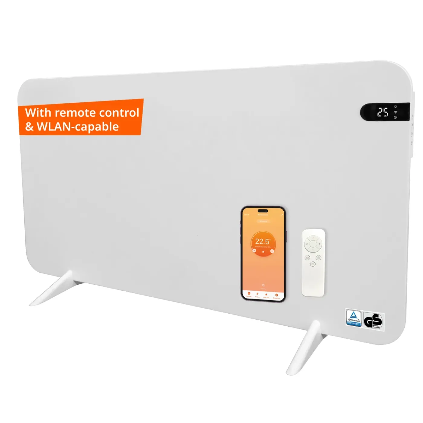 Könighaus Infrarot Könighaus 800w Smart Dual-infraroodverwarming Wit Met Display - Vrijstaand/wandmontage