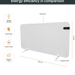 Könighaus Infrarot Könighaus 800w Smart Dual-infraroodverwarming Wit Met Display - Vrijstaand/wandmontage