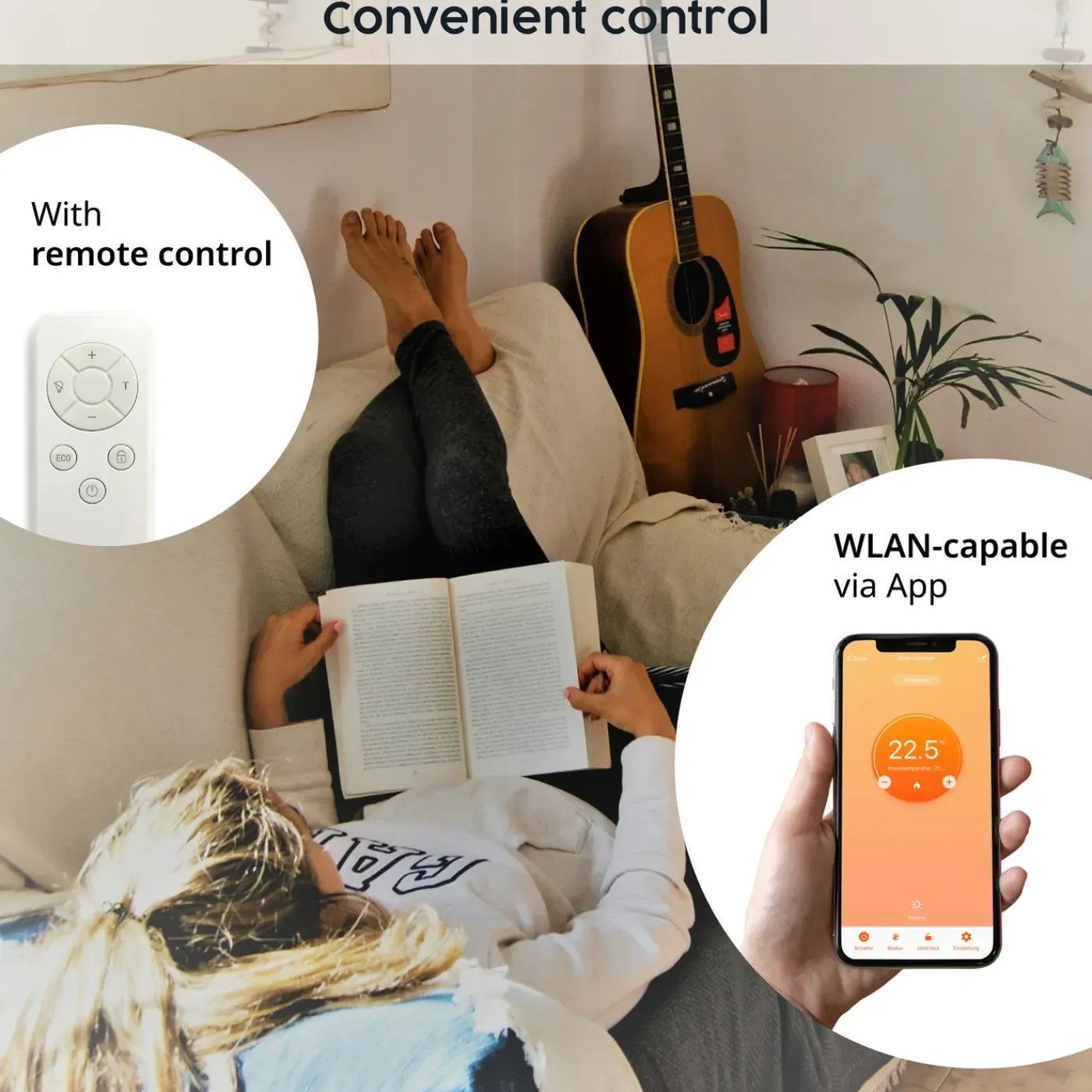 Könighaus Infrarot Könighaus 800w Smart Dual-infraroodverwarming Wit Met Display - Vrijstaand/wandmontage
