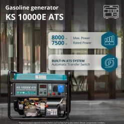 Könner & Söhnen Benzinegenerator Ks 10000e Ats Maximaal Vermogen 8 Kw