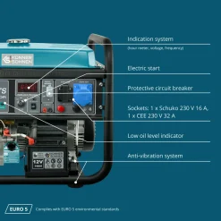Könner & Söhnen Benzinegenerator Ks 10000e Ats Maximaal Vermogen 8 Kw