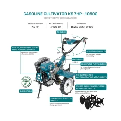 Könner & Söhnen Benzine Grondfrees Ks 7hp-1050g 108 Cm