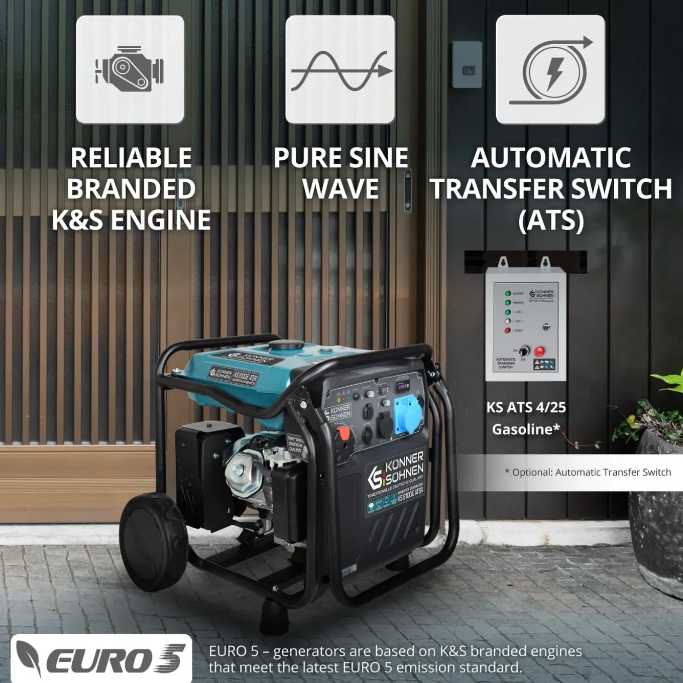 Könner & Söhnen Invertergenerator Ks 8100ie Atsr Maximaal Vermogen 8.5 Kw