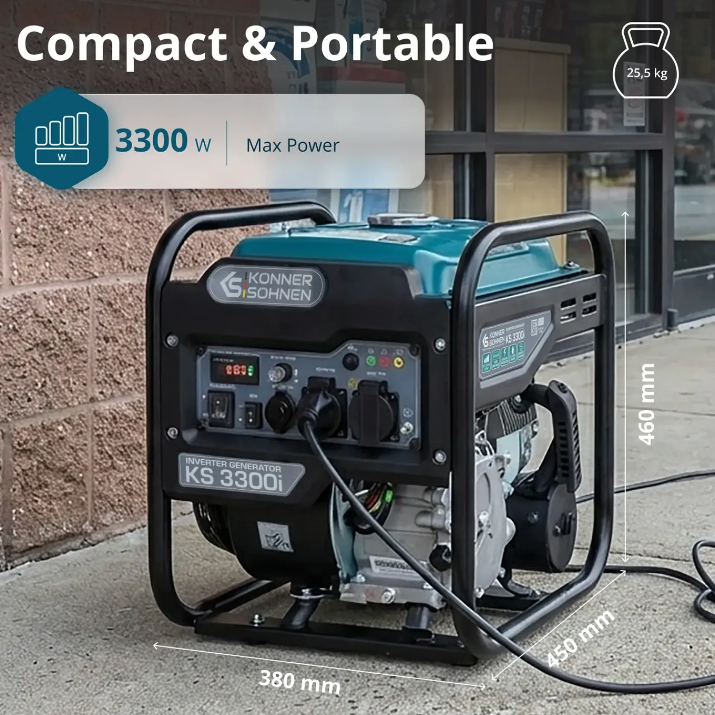 Könner & Söhnen Invertergenerator Ks 3300i Maximaal Vermogen 3.3 Kw