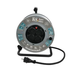 Könner & Söhnen Kabelhaspel Ks Crm-30m, 30 M 3x2,5mm², 3g2,5, 4 Stopcontacten, Ip44, H07rn-f, 3600 W