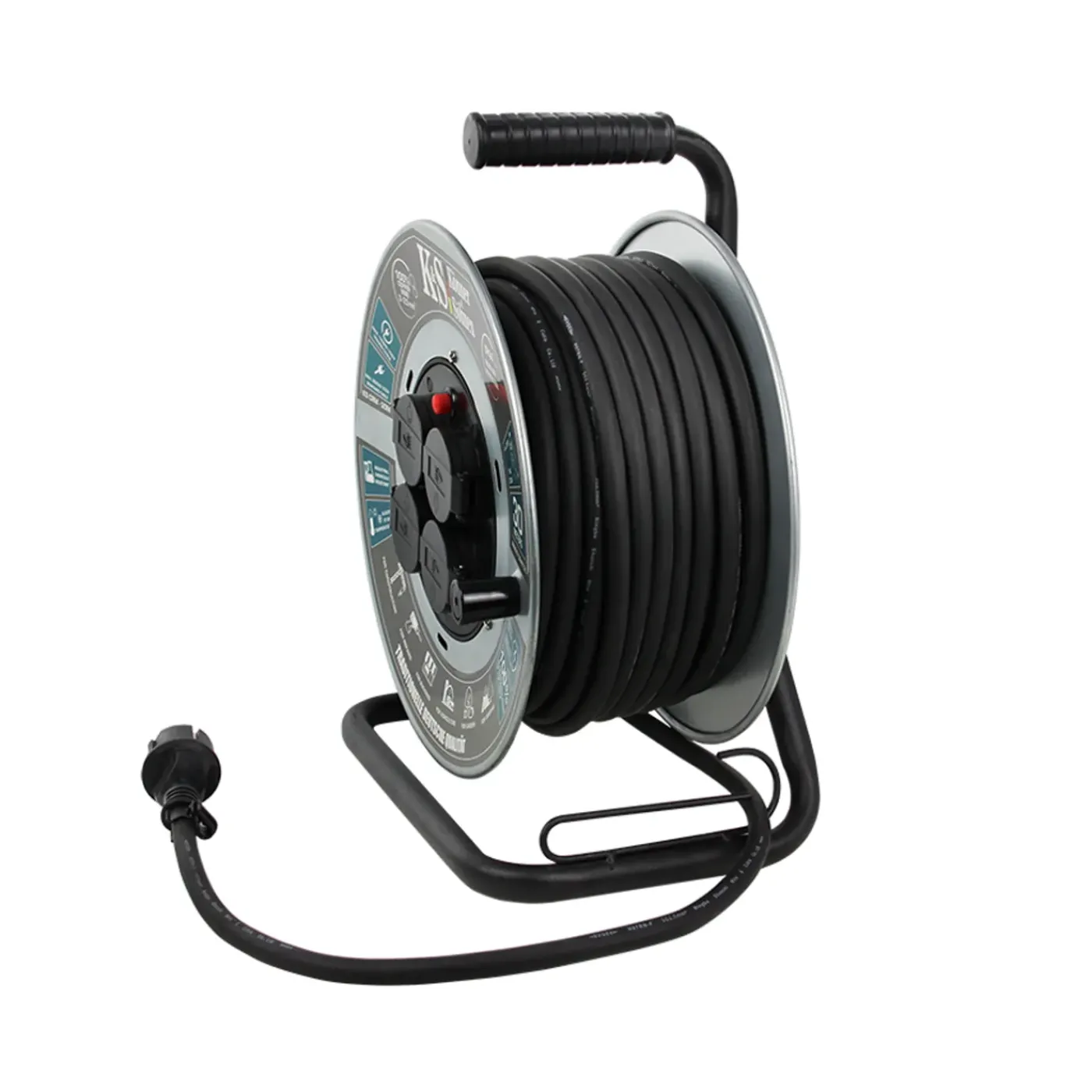 Könner & Söhnen Kabelhaspel Ks Crm-30m, 30 M 3x2,5mm², 3g2,5, 4 Stopcontacten, Ip44, H07rn-f, 3600 W