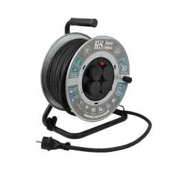 Könner & Söhnen Kabelhaspel Ks Crm-30m, 30 M 3x2,5mm², 3g2,5, 4 Stopcontacten, Ip44, H07rn-f, 3600 W