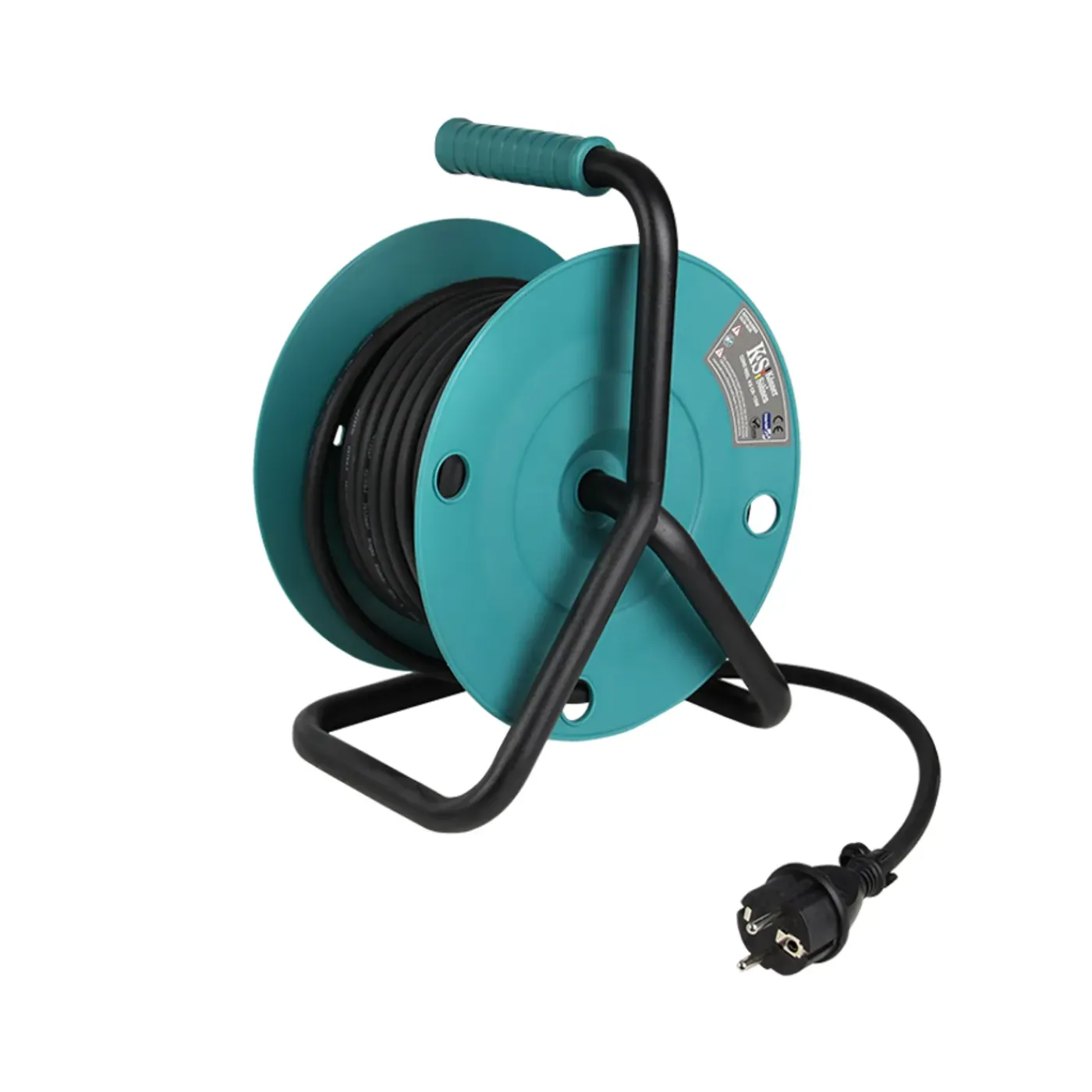 Könner & Söhnen Kabelhaspel Ks Cr-15m, 15 M 3x1,5mm², 3g1,5, 4 Stopcontacten, Ip44, H07rn-f, 3000 W