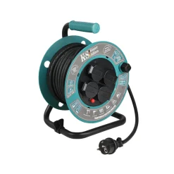 Könner & Söhnen Kabelhaspel Ks Cr-15m, 15 M 3x1,5mm², 3g1,5, 4 Stopcontacten, Ip44, H07rn-f, 3000 W