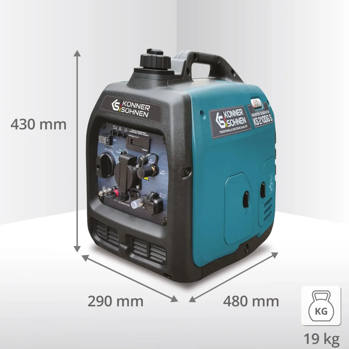 Könner & Söhnen Lpg/benzine Invertergenerator Ks 2100ig S Maximaal Vermogen 2kw