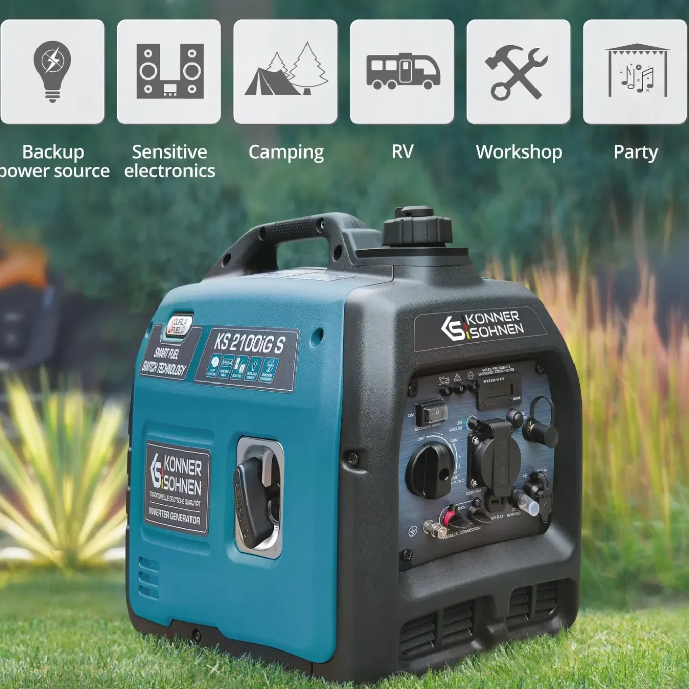 Könner & Söhnen Lpg/benzine Invertergenerator Ks 2100ig S Maximaal Vermogen 2kw