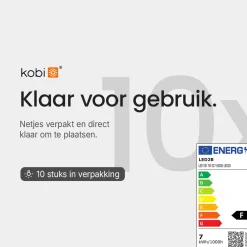 Kobi Led Lamp E27 - 7w 600lm 6500k - Koel Wit Licht - Vervangt 53w - Kaarslamp C37 - 10 Stuks