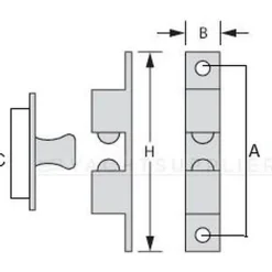 Yachtsupplier Kogelsnapslot Nikkel 43x8 met Rvs kogels en veer - 2 stuks