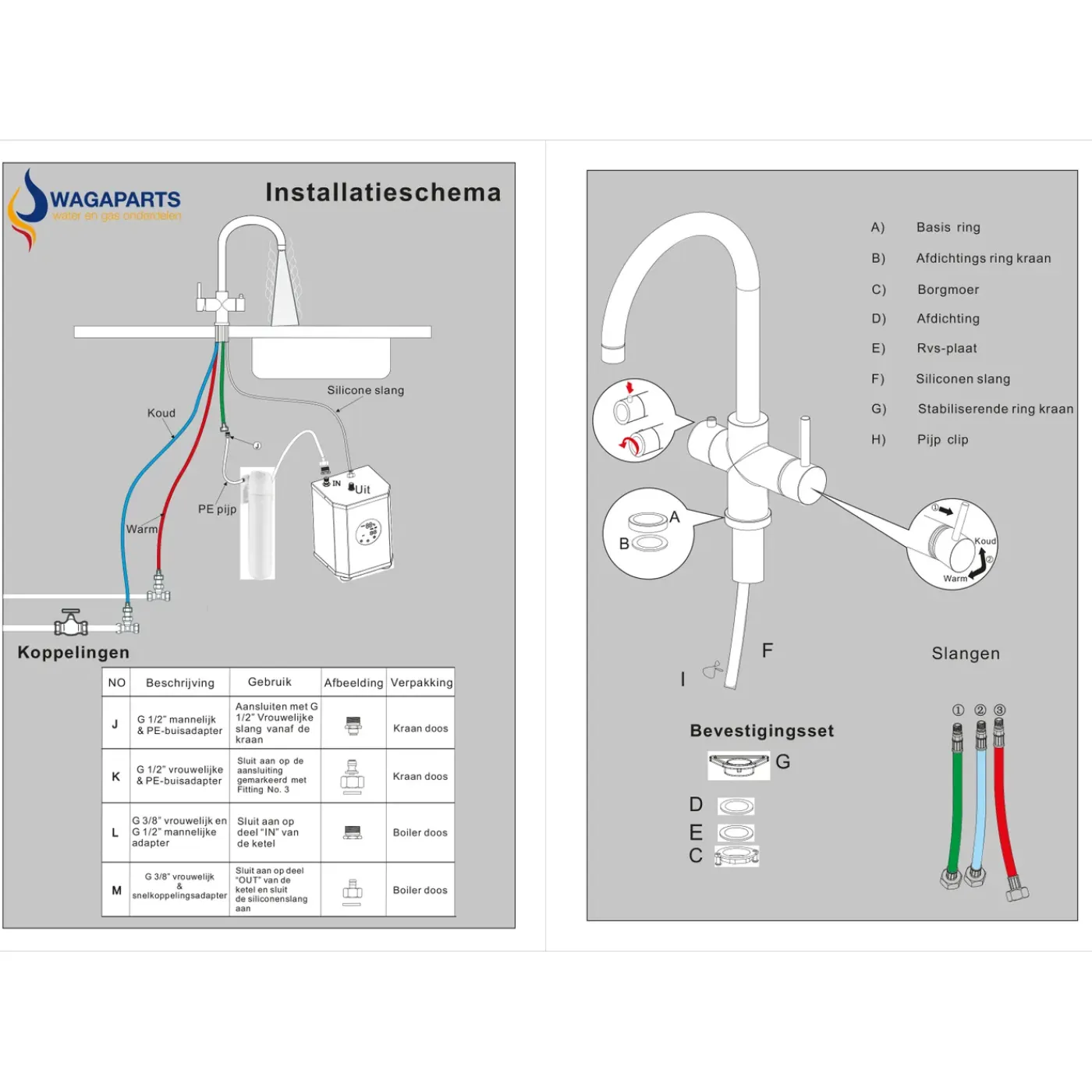 Wagaparts Kokend Heet Waterkraan - Nikkel (d7a902q) Incl. Boiler En Gratis Filter