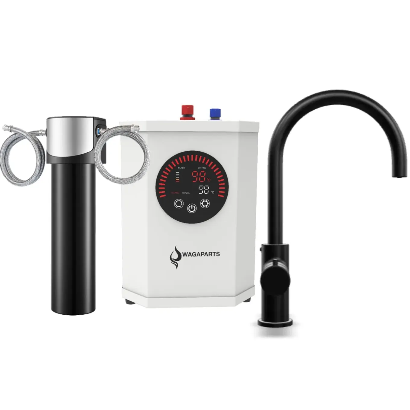 Kokend Heet Waterkraan - Zwart (d7a902k) Incl. Boiler En Gratis Filter, Gratis Verzending