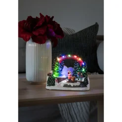 Konstsmide - Kersthuisje Parktafereel Met Kerstman - Geanimeerd - 18cm