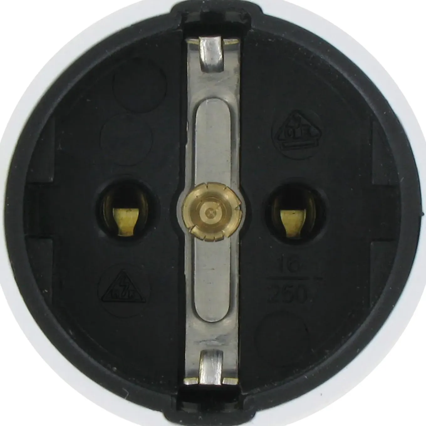 Kopp contrastekker randaarde PVC wit