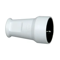 Kopp contrastekker randaarde PVC wit