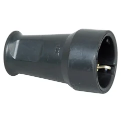 Kopp contrastekker randaarde rubber zwart