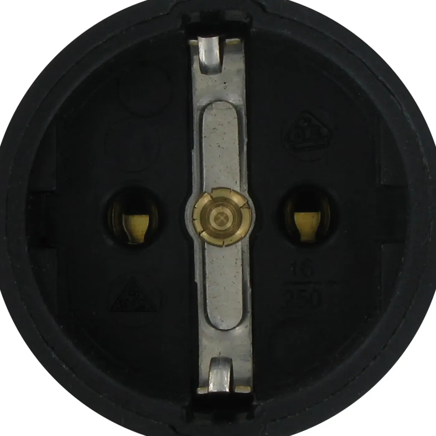 Kopp contrastekker randaarde rubber zwart