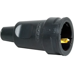 Kopp contrastekker randaarde rubber groot model zwart