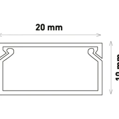 Kopp kabelgoot 20x10mm zelfklevend wit 2m