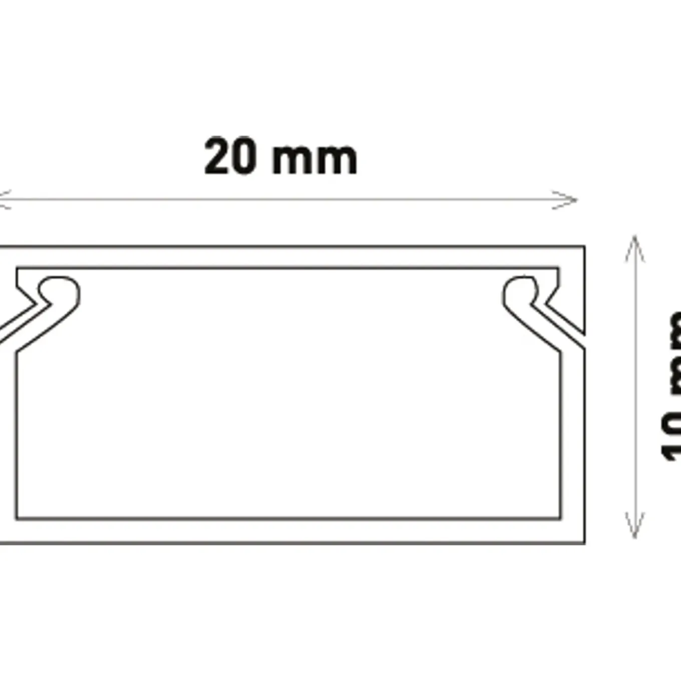 Kopp kabelgoot 20x10mm zelfklevend wit 2m