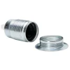 Kopp lamphouder E27 metaal met ring en trekontlasting chroom