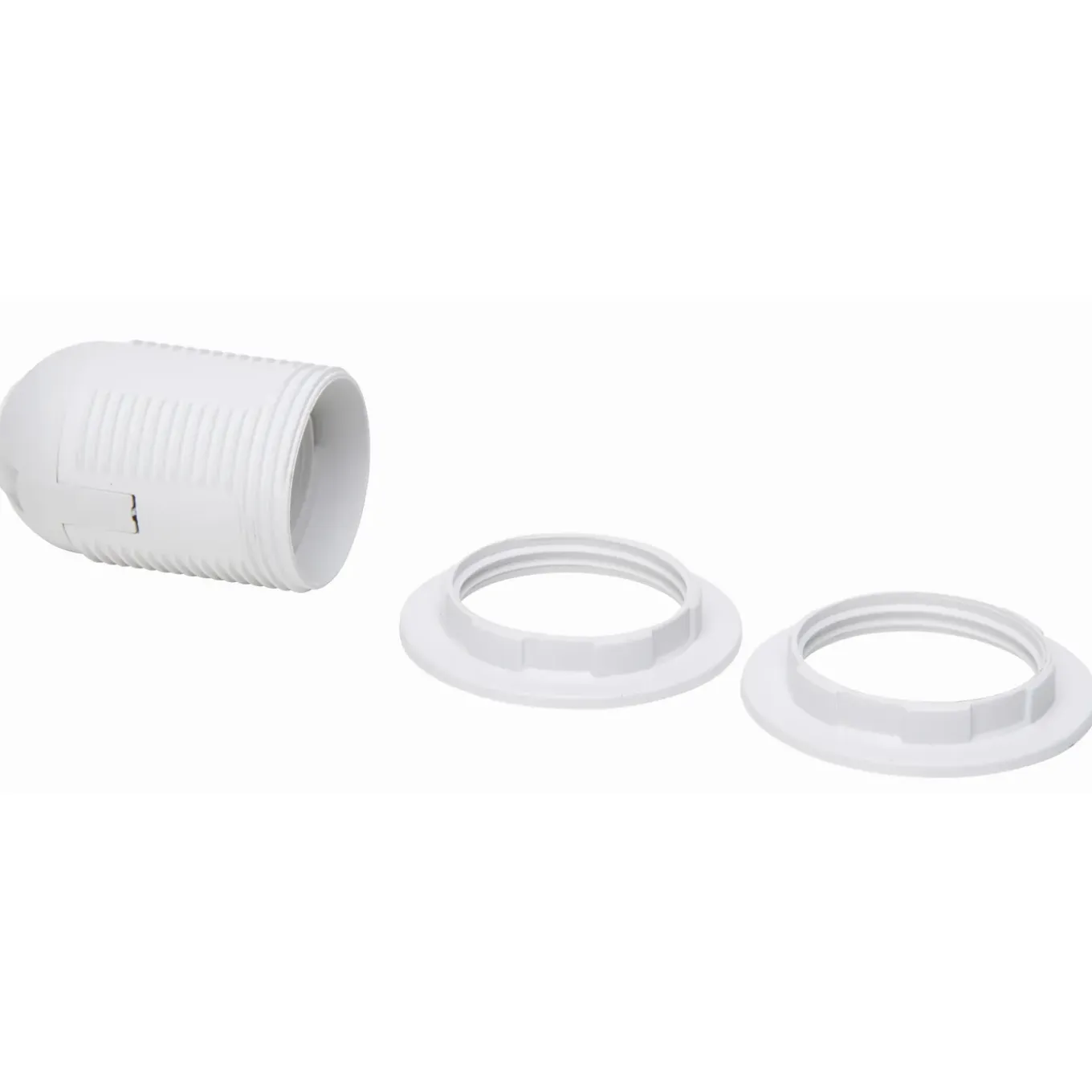Kopp lamphouder E27 met 2 ringen wit