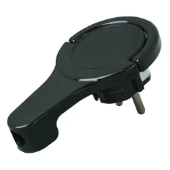 Kopp platte stekker RA + zij-invoer 8 mm zwart