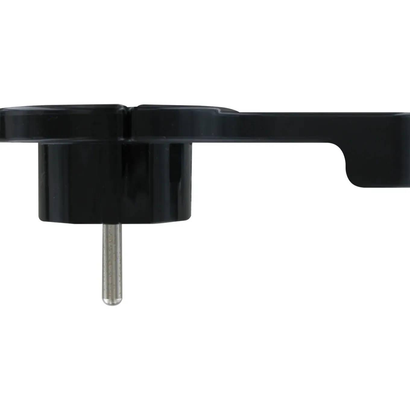 Kopp platte stekker RA + zij-invoer 8 mm zwart