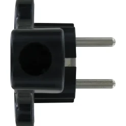 Kopp platte stekker RA + zij-invoer 8 mm zwart