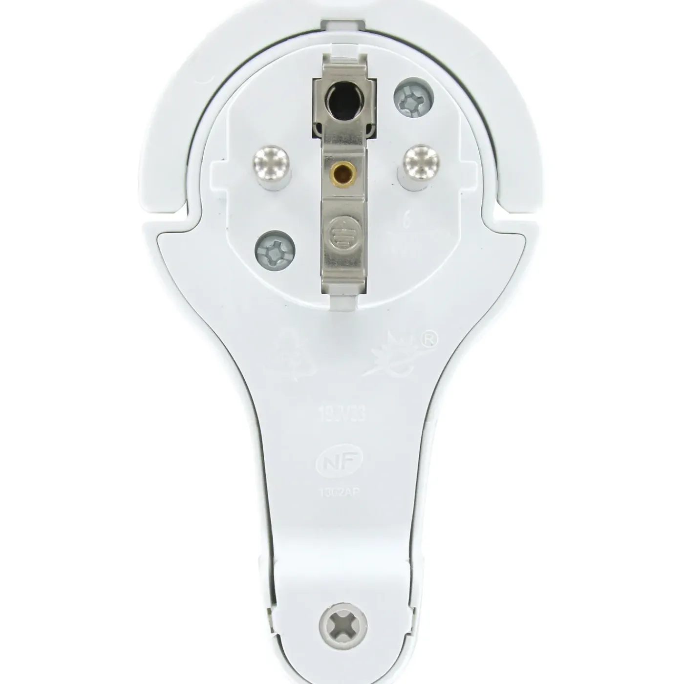 Kopp platte stekker RA + zij-invoer 8 mm wit
